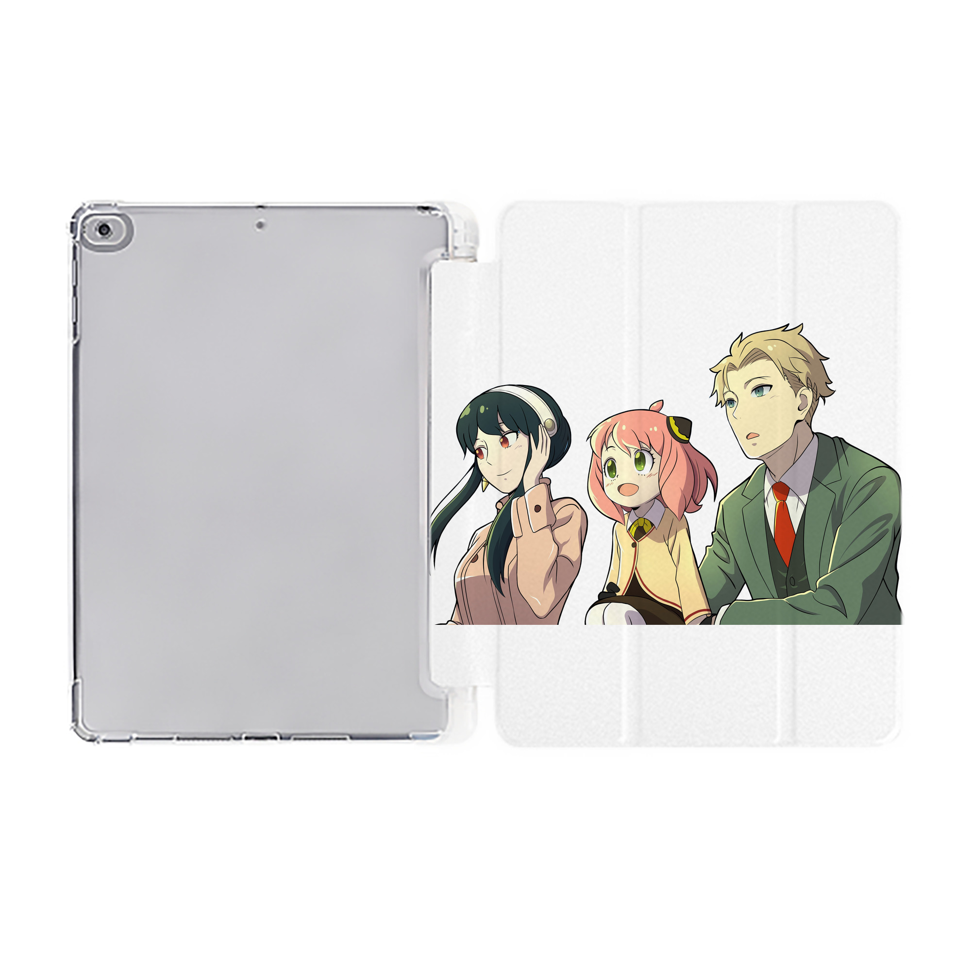 （画像用） SPY×FAMILY间谍家家酒 IPad ケース ペン収納付き 三つ折りスタンド PUレザー×シリコン 対応機種9.5/10.5/10.9インチ